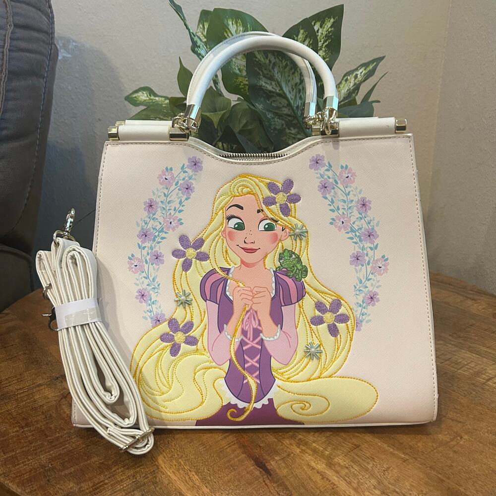 Loungefly Disney Tangled Rapunzel Floral Embroidered Handbag Crossbody Purse